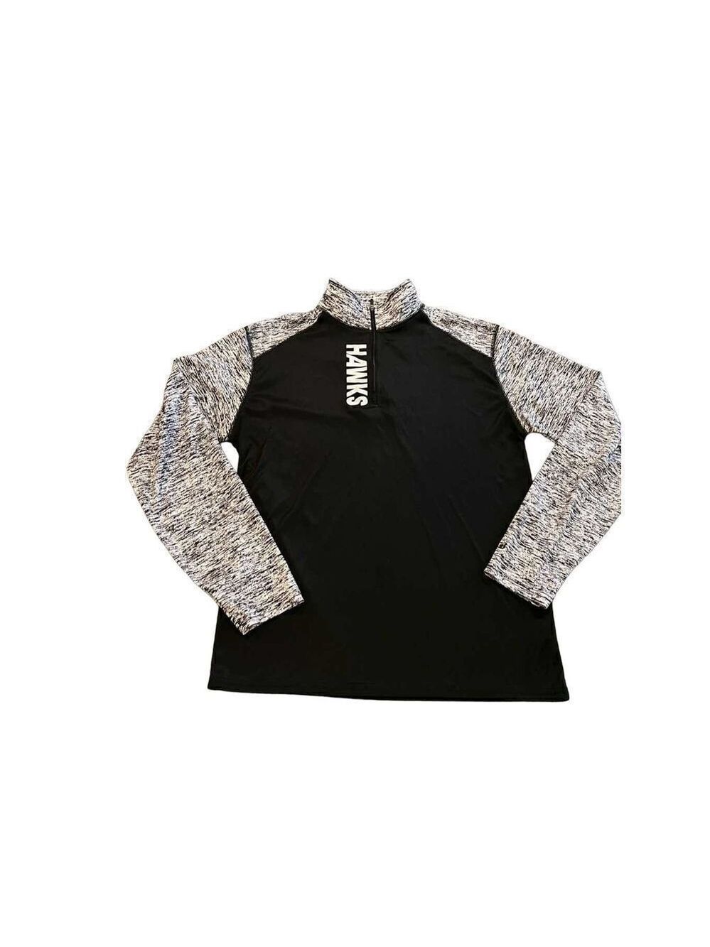 HAWKS pullover sweatshirt black half zip size M